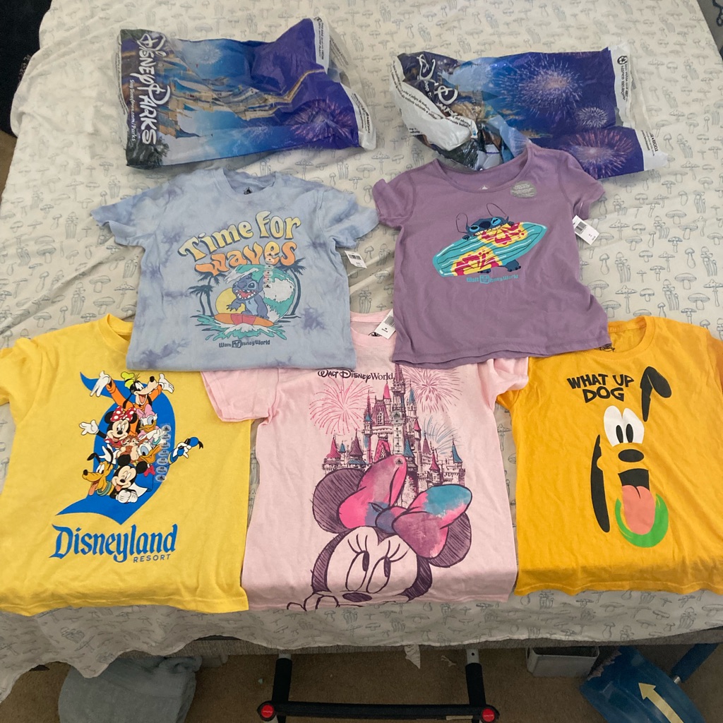 Bundle Of 5 Brand New Youth Disney Shirts Size Xs And Medium Lilo And Stitch